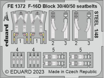 F-16D Block 30/40/50 seatbelts STEEL 1/48 - KINETIC MODEL - image 1