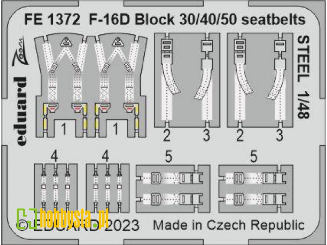 F-16D Block 30/40/50 seatbelts STEEL 1/48 - KINETIC MODEL - image 1