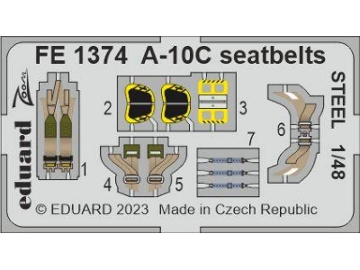 A-10C seatbelts STEEL 1/48 - ACADEMY - image 1