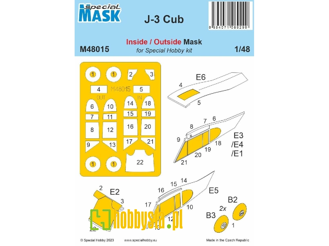 J-3 Cub Inside/Outside Mask (For Special Hobby Kit) - image 1