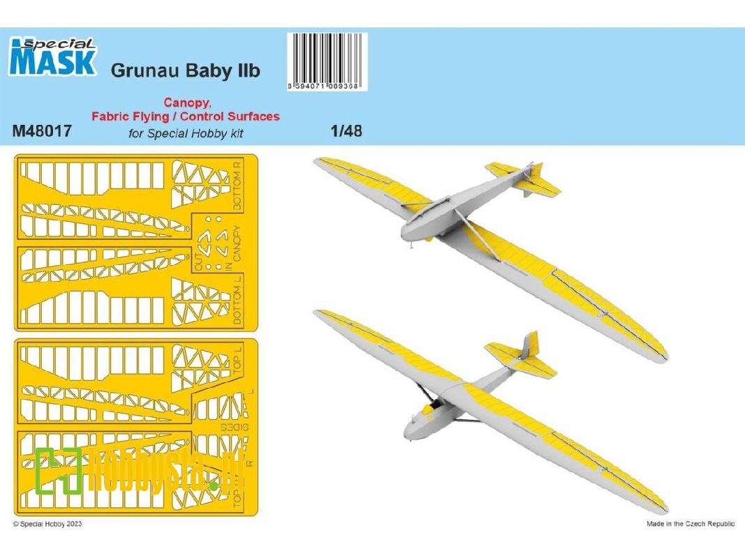 Grunau Baby Iib - Canopy, Fabric Flying / Control Surfaces (For Special Hobby Kit) - image 1