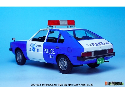 Rep. Of Korea 1980 Era Pony Police Car Decal Set Included Resin Police Light - image 6