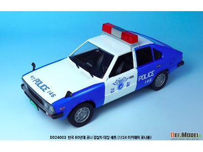 Rep. Of Korea 1980 Era Pony Police Car Decal Set Included Resin Police Light - image 7