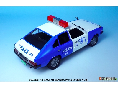 Rep. Of Korea 1980 Era Pony Police Car Decal Set Included Resin Police Light - image 8
