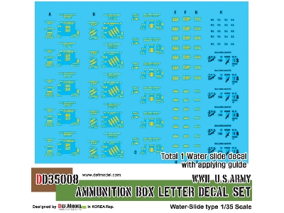 Wwii Us Ammunition Box Lettter Decal Set - image 1