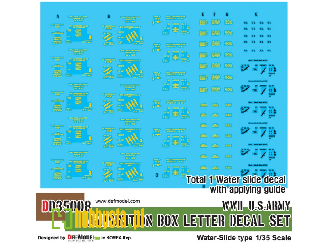 Wwii Us Ammunition Box Lettter Decal Set - image 1