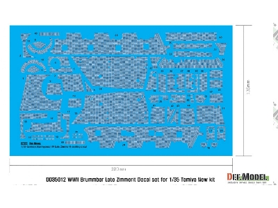 Wwii Sturmpanzeriv Brummbar Late Zimmerit Decal Set (Tamiya New) - image 2