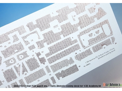 Wwii Pz. Iv Ausf.H Late /J Early Zimmerit Decal Set (1/35 Academy New) - image 4