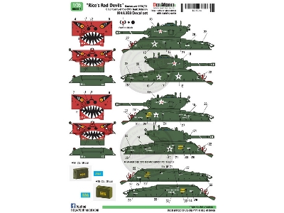 Korean War Us M4a3e8 Rice's Red Devils Decal Set (1/35 M4a3e8) - image 3