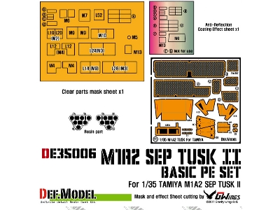 M1a2 Tusk Basic Pe Set With Mask Seal (For Tamiya 1/35) - image 1