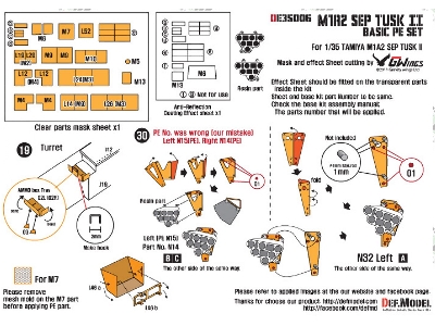 M1a2 Tusk Basic Pe Set With Mask Seal (For Tamiya 1/35) - image 2