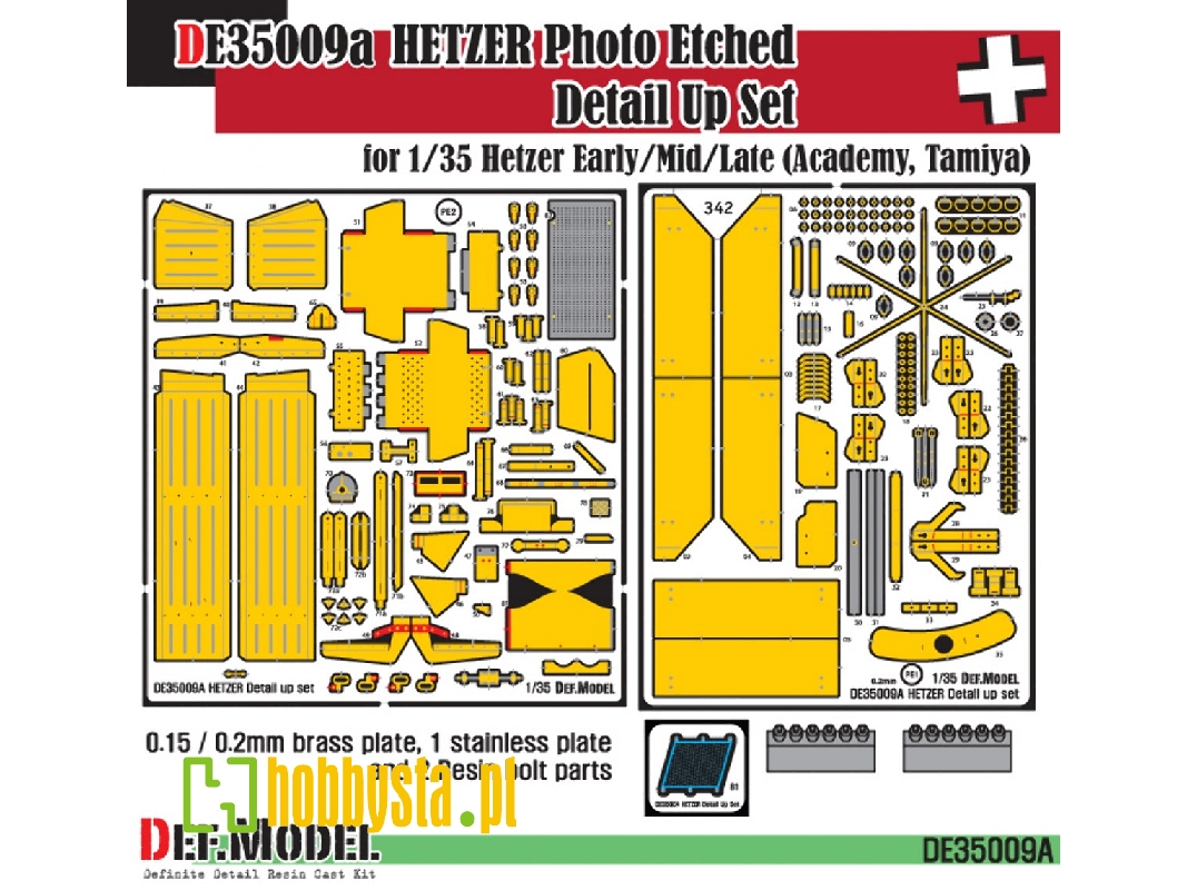Hetzer Pe Full Detail Up Set (Early/Mid/Late) (For Academy/Tamiya 1/35) Restock - image 1