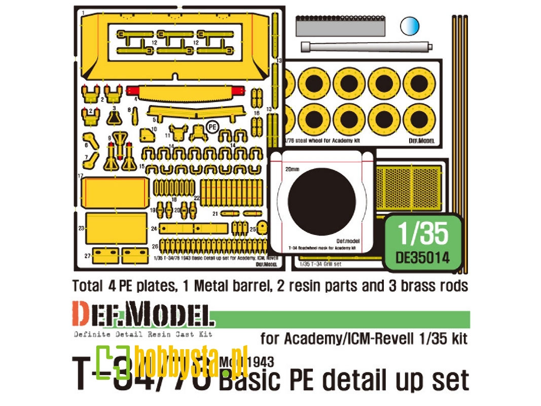 T-34/76 Pe Basic Detail Up Set (For Academy/Icm-revell 1/35) - image 1