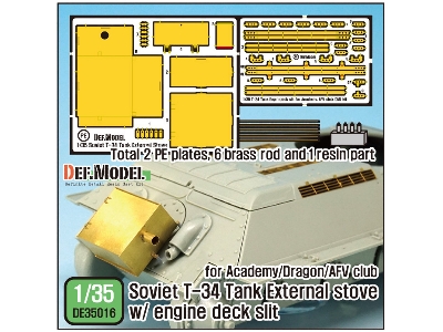 T-34 External Stove And Grill Detail Up Set (For Academy/Dragon 1/35) - image 1