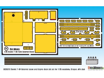 T-34 External Stove And Grill Detail Up Set (For Academy/Dragon 1/35) - image 2