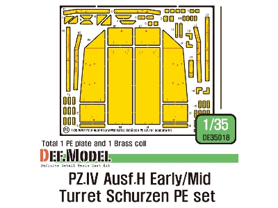 Pz.Iv Ausf.H Early/Mid Turret Schurzen Pe Set (For Academy, Etc 1/35) - image 1