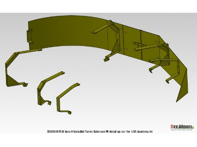 Pz.Iv Ausf.H Early/Mid Turret Schurzen Pe Set (For Academy, Etc 1/35) - image 6