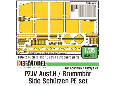 Pz.Iv Ausf.H Early/Mid Side Schurzen Pe Set (For Academy, Etc 1/35) - image 1