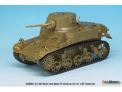 U.S. M3 Stuart Late Basic Pe Detail Up Set (For Tamiya, Academy 1/35) - image 3