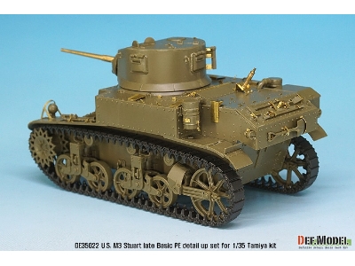 U.S. M3 Stuart Late Basic Pe Detail Up Set (For Tamiya, Academy 1/35) - image 5