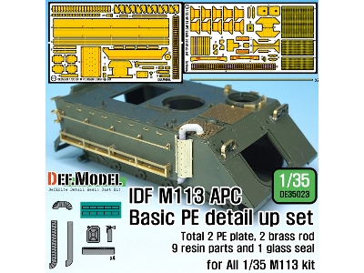 Idf M113 Side Basket Pe Detail Up Set W/ Exhaust Pipe (For 1/35 M113 Kit ) - image 1