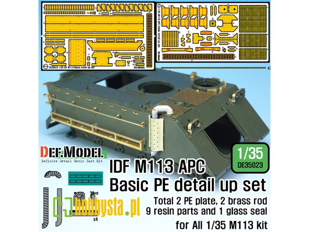 Idf M113 Side Basket Pe Detail Up Set W/ Exhaust Pipe (For 1/35 M113 Kit ) - image 1