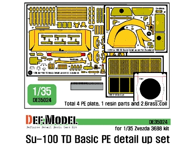 Su-100 Td Basic Pe Detail Up Set (For Zvezda New 1/35 Kit) - image 1