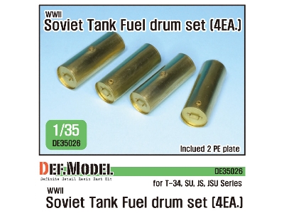 Wwii Soviet Tank Series Fuel Drum Set (4ea) (For 1/35 Kit) - image 1