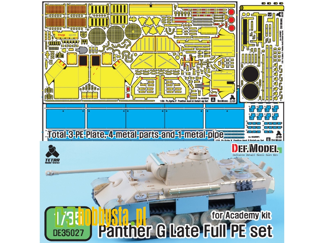 Wwii Panther G Fulll Pe Detail Up Set (For 1/35 Panther G Kit) - image 1