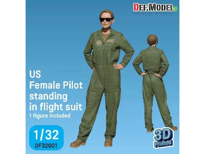 Us Female Pilot Standing In Flight Suit (1 Fig.) - image 1