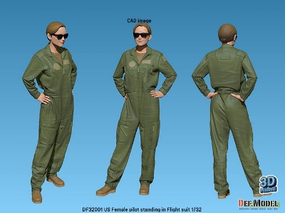 Us Female Pilot Standing In Flight Suit (1 Fig.) - image 5