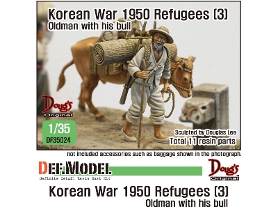 Korean War Refuses (3)- Old Man With Bull - image 1