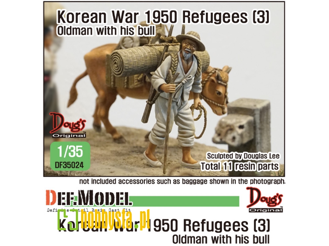 Korean War Refuses (3)- Old Man With Bull - image 1