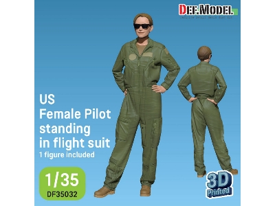 Us Female Pilot Standing In Flight Suit (1 Fig.) - image 1