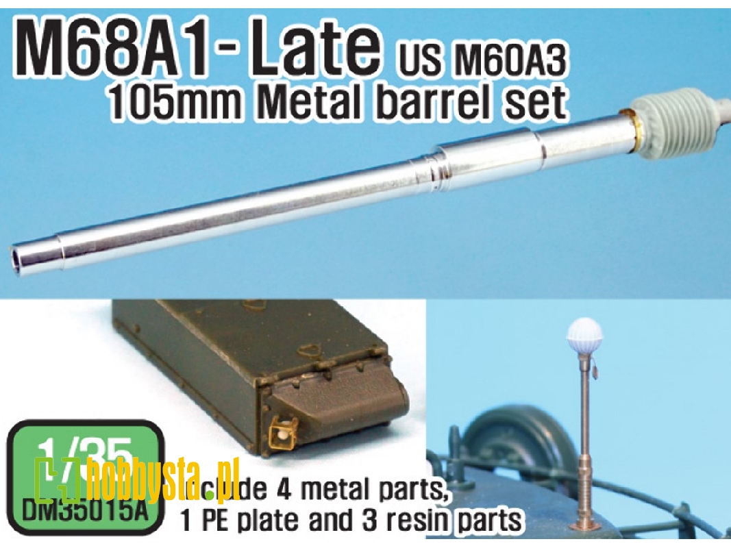 M68a1 105mm Metal Barrel Late Type(For 1/35 M60a3) - image 1