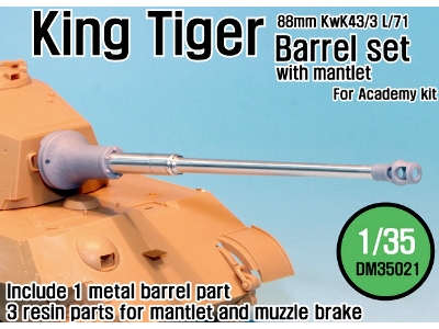 King Tiger Barrel With Mantlet (For Academy 1/35) - image 1