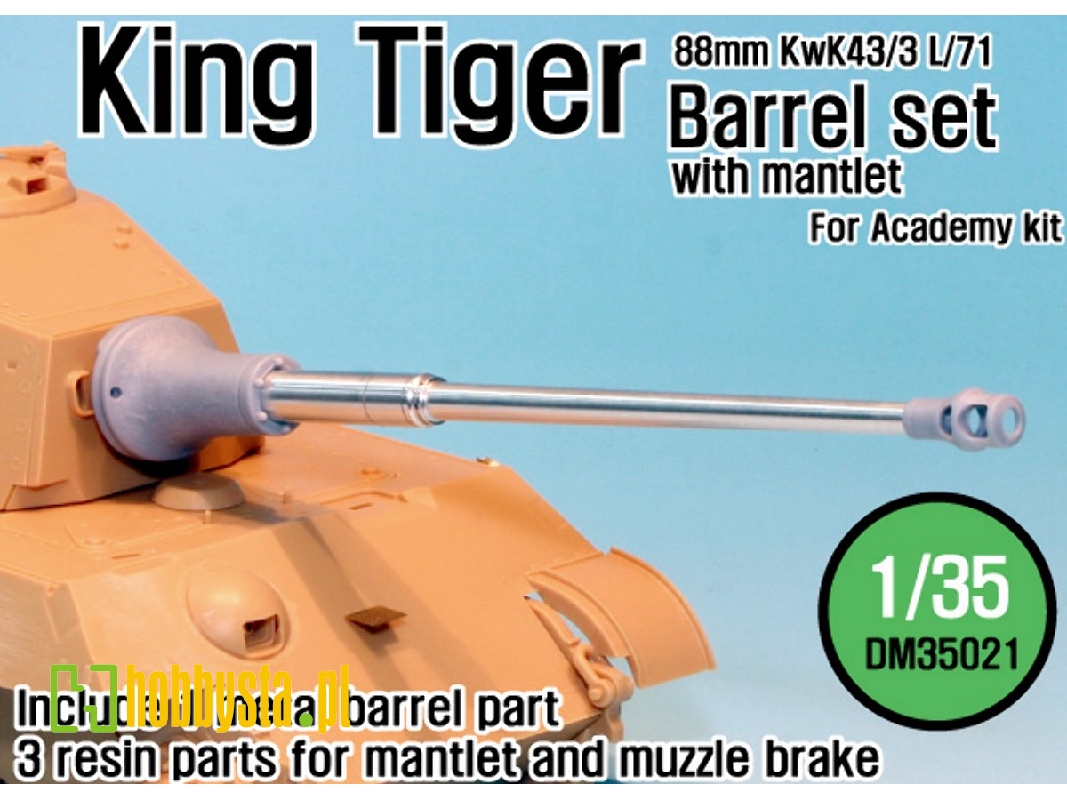 King Tiger Barrel With Mantlet (For Academy 1/35) - image 1