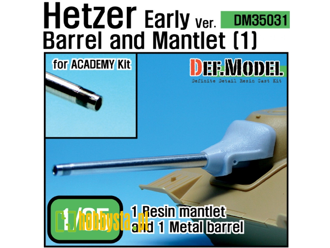 Hetzer Early Version Barrel Mantlet Set 1(For Academy 1/35) - image 1