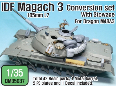 Idf Magach 3 105mm Conversion Set (For Dragon 1/35 M48a3) - image 1