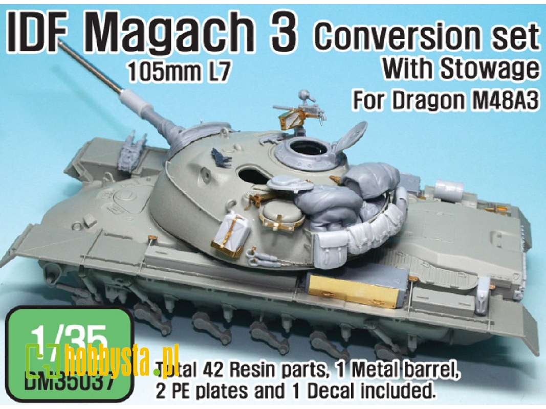 Idf Magach 3 105mm Conversion Set (For Dragon 1/35 M48a3) - image 1