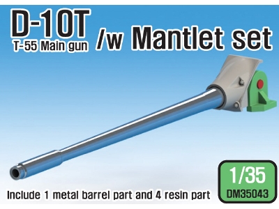 T-54/55 D-10t 100mm Metal Barrel /W Mantlet ( For 1/35 Tamiya T-55a) - image 1