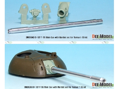 T-54/55 D-10t 100mm Metal Barrel /W Mantlet ( For 1/35 Tamiya T-55a) - image 2