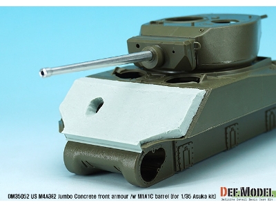 Us M4a3e2 Jumbo Concrete Front Armour /W M1a1c Barrel (For 1/35 Asuka Kit) - image 3