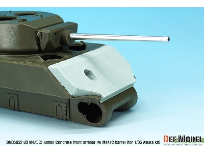 Us M4a3e2 Jumbo Concrete Front Armour /W M1a1c Barrel (For 1/35 Asuka Kit) - image 4