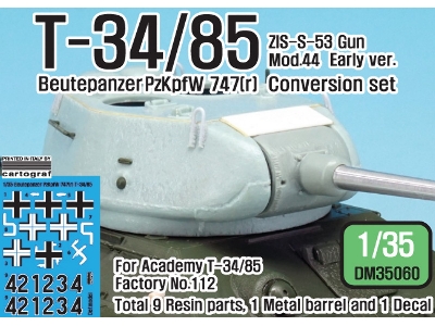 T-34/85 S-53 Gun Factory No.112 Early Turret Set (For Academy 1/35) - image 1