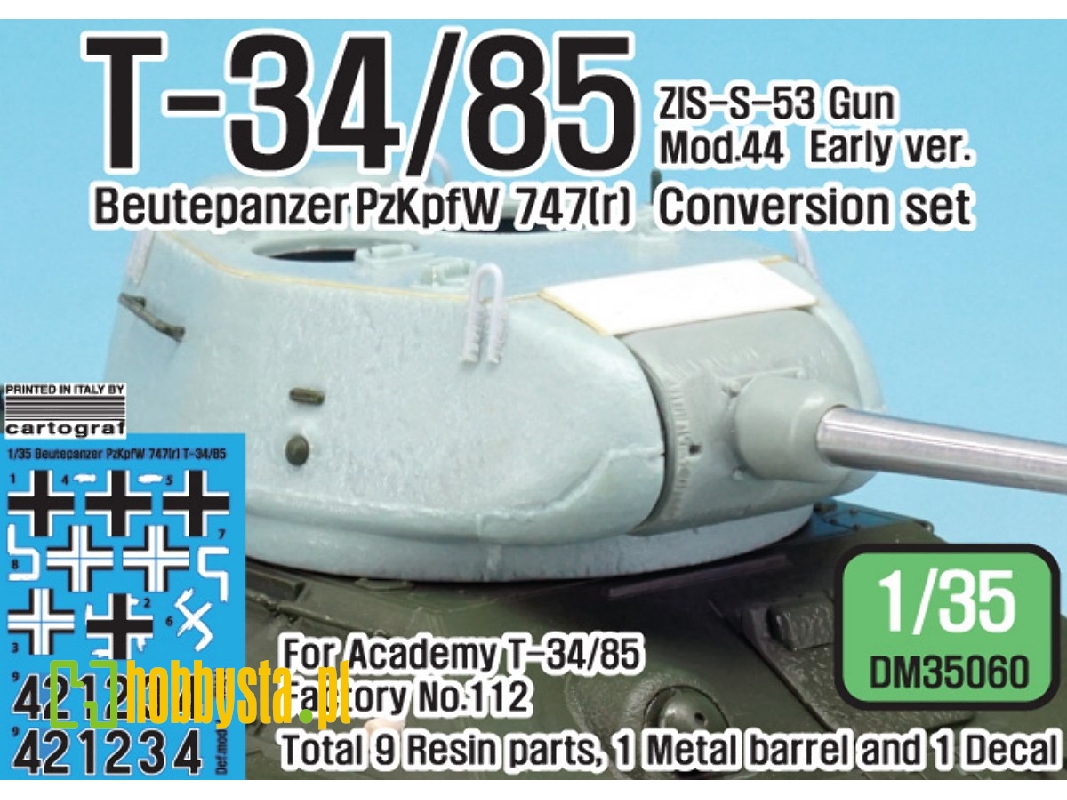 T-34/85 S-53 Gun Factory No.112 Early Turret Set (For Academy 1/35) - image 1