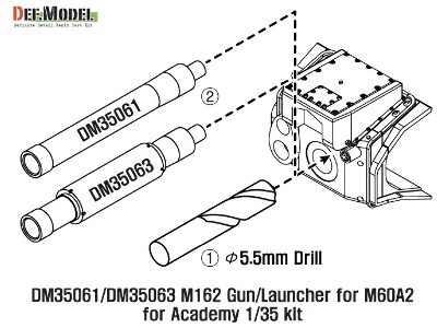 Us M60a2 M162 Metal Gun Barrel 2 (For Academy 1/35) - image 2
