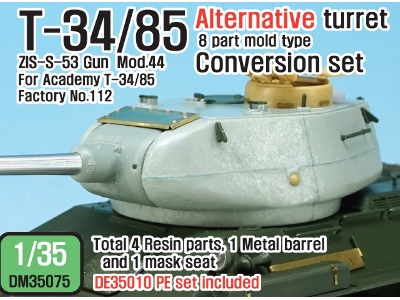 T-34/85 8-part Mold Alternative Turret Set (For 1/35 Academy T-34/85 Factory No.112) - image 1