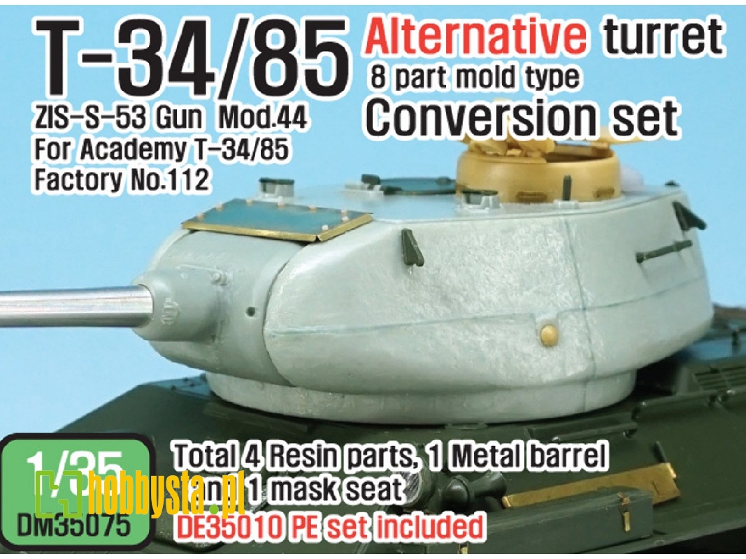 T-34/85 8-part Mold Alternative Turret Set (For 1/35 Academy T-34/85 Factory No.112) - image 1