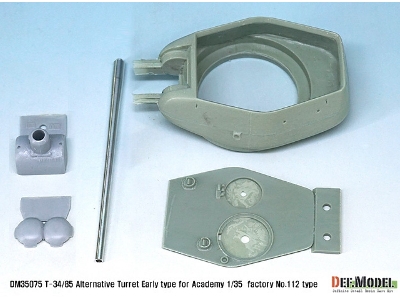 T-34/85 8-part Mold Alternative Turret Set (For 1/35 Academy T-34/85 Factory No.112) - image 2